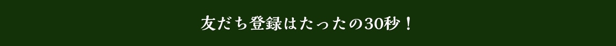 友だち登録はたったの30秒！