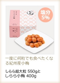 しらら超大粒550gとしらら小梅400g